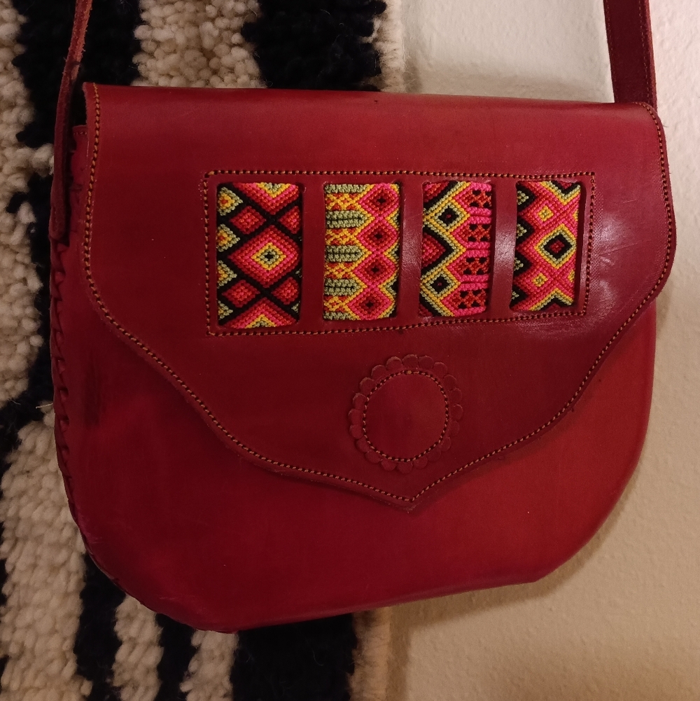 Buttery Soft Magenta Leather Handmade Crossbody Purse